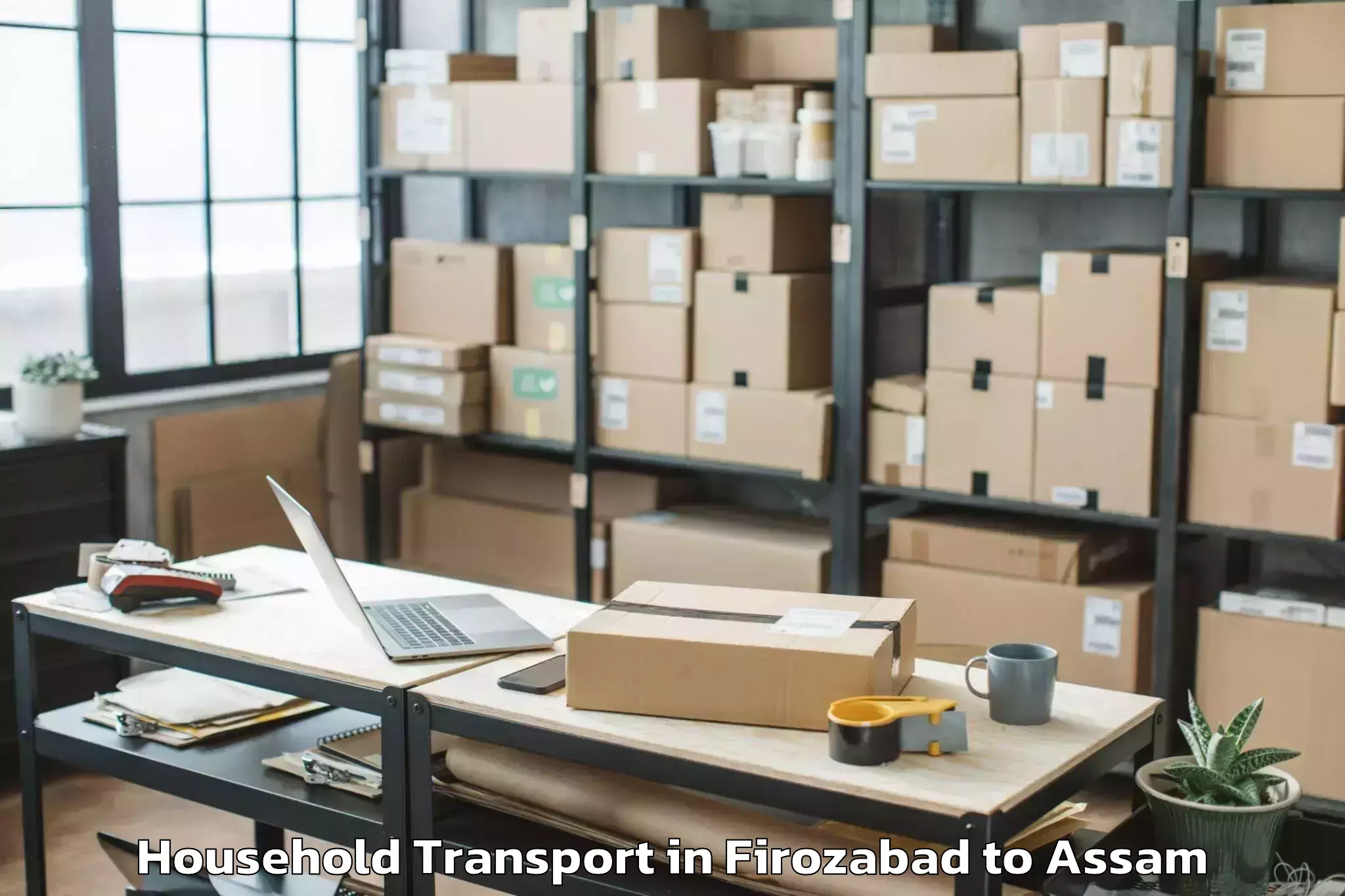 Affordable Firozabad to Lumding Rly Colony Household Transport